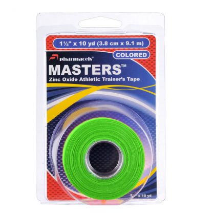 Тейп цветной спортивный MASTERS Tape Colored Pharmacels зелёный - 100% хлопок